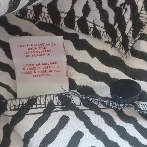 Ruby Rd Women Sz 10 Cropped Jacket Black/White Geometric Print Monochrome Layer - Picture 10 of 11